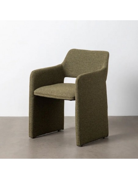 Silla con patas tapizadas ESPIGA de diseño moderno en tejido jaspeado