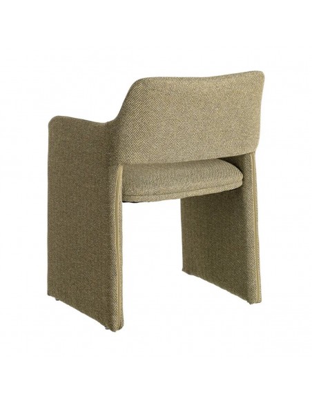 Cadeira com pernas estofadas ESPIGA design moderno em tecido mesclado