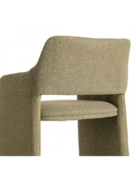 Silla con patas tapizadas ESPIGA de diseño moderno en tejido jaspeado