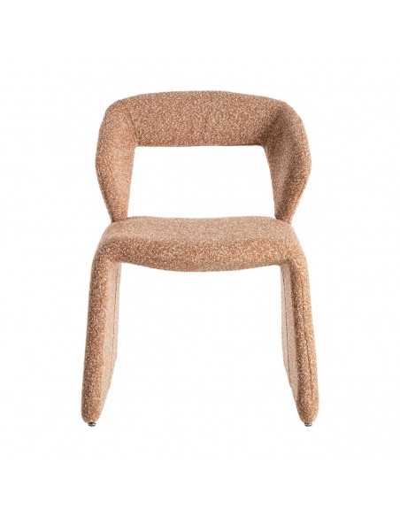 Cadeira estofada SALOMON com design moderno em tecido bouclé mesclado