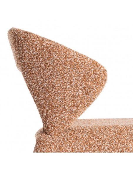 Cadeira estofada SALOMON com design moderno em tecido bouclé mesclado