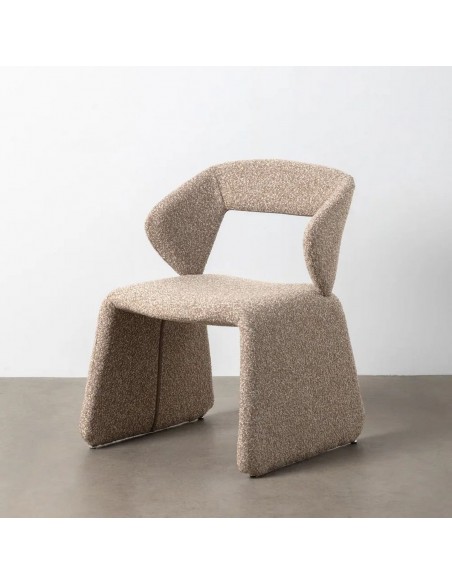 Silla tapizada SALOMÓN de diseño moderno en tejido boucle jaspeado