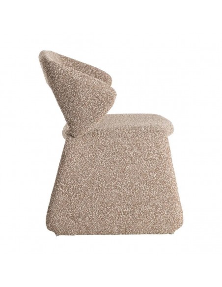 Cadeira estofada SALOMON com design moderno em tecido bouclé mesclado