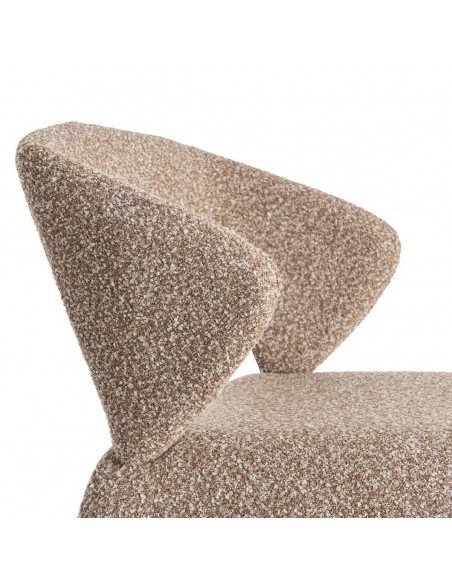 Cadeira estofada SALOMON com design moderno em tecido bouclé mesclado