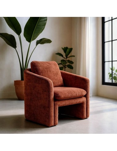 Poltrona NARIA com design curvo 3D em madeira e...