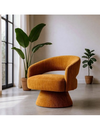 Sillón giratorio con base tapizada LIRA de...