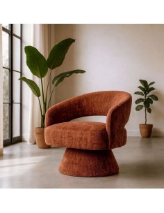 Sillón giratorio con base tapizada LIRA de diseño moderno... 2