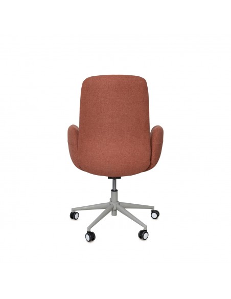 Cadeira de escritório ergonômica BRITISH, giratória, tecido terracota e metal cinza