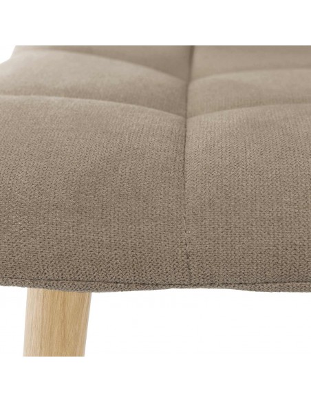 Silla de diseño nórdico MINNIE, patas metal acabado madera, tejido Nilo