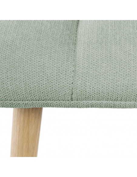 Cadeira MINNIE de design nórdico, pernas em metal com acabamento em madeira, tecido Nilo