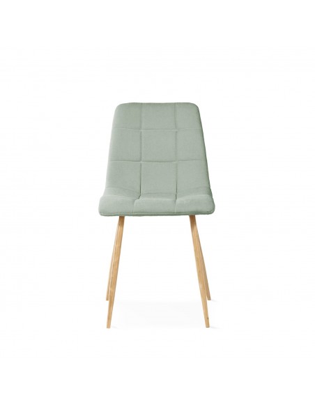 Silla de diseño nórdico MINNIE, patas metal acabado madera, tejido Nilo