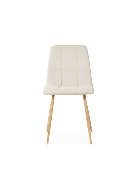 Cadeira MINNIE de design nórdico, pernas em metal com acabamento em madeira, tecido Nilo