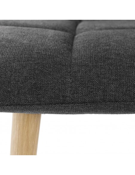 Silla de diseño nórdico MINNIE, patas metal acabado madera, tejido Nilo