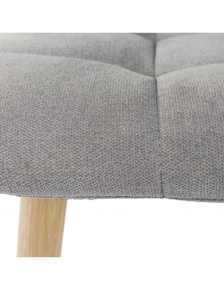 Cadeira MINNIE de design nórdico, pernas em metal com acabamento em madeira, tecido Nilo