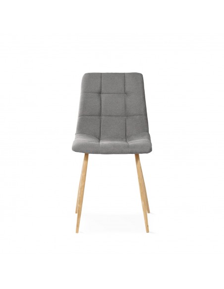 Silla de diseño nórdico MINNIE, patas metal acabado madera, tejido Nilo