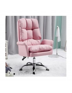 Cadeira de escritório giratória alta rosa INZMA, pele... 2
