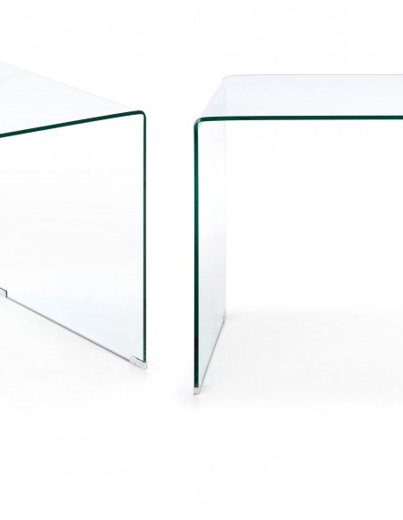 Mesa de escritório minimalista Burano 120x60, vidro temperado