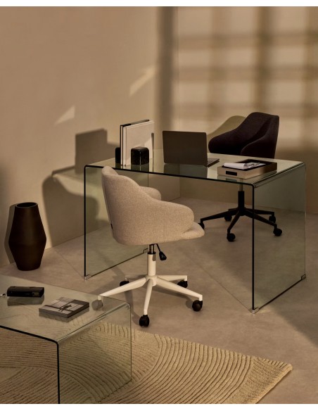 Mesa escritorio minimalista Burano 120x60, Cristal Templado