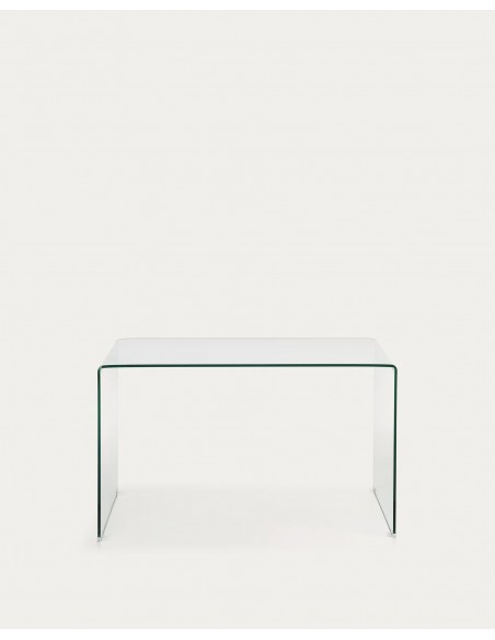 Mesa de escritório minimalista Burano 120x60, vidro temperado