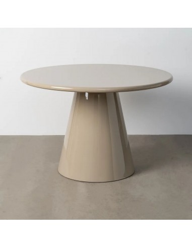 Mesa redonda em formas geométricas 120 BRILI, MDF taupe alto brilho