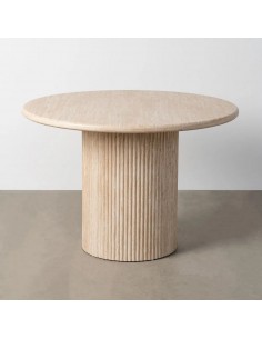 Mesa redonda 110 look Travertino para comedor LUCCA