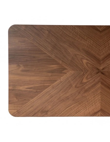 Mesa de jantar 180x90 INDUSTRIA, MDF nogueira e metal preto