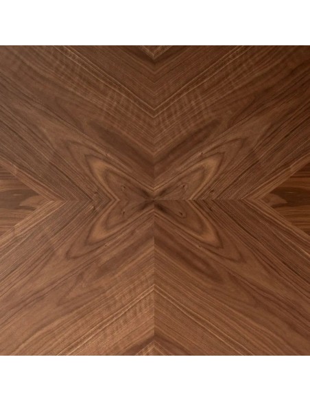 Mesa de jantar 180x90 INDUSTRIA, MDF nogueira e metal preto