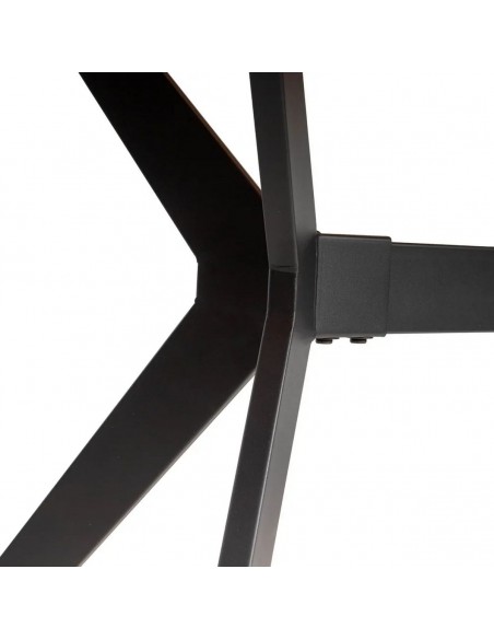 Mesa de comedor 180x90 INDUSTRIA, MDF nogal y metal negro
