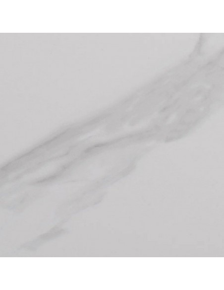 Mesa de comedor 180x90 NATURSTONE, porcelánico símil mármol blanco y base de MDF roble