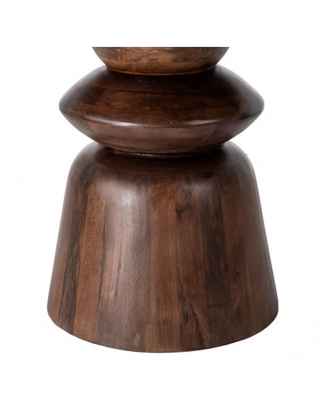 Mesa redonda con formas geométricas 120 SENA mármol y madera de mango