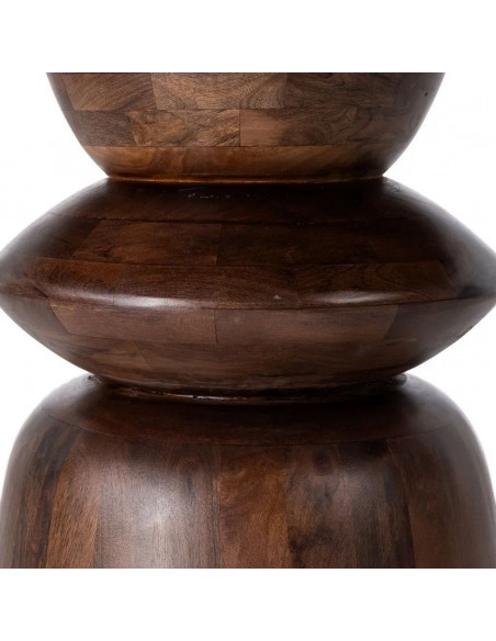 Mesa redonda con formas geométricas 120 SENA mármol y madera de mango