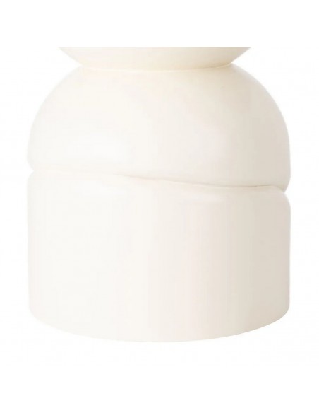 Mesa redonda com base geométrica 120 RONA em mármore e madeira branca