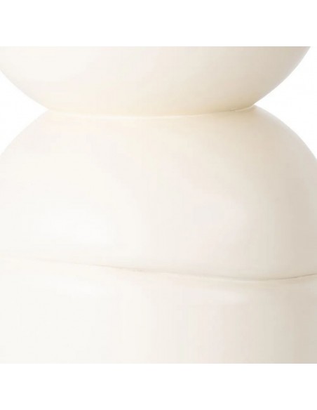 Mesa redonda com base geométrica 120 RONA em mármore e madeira branca