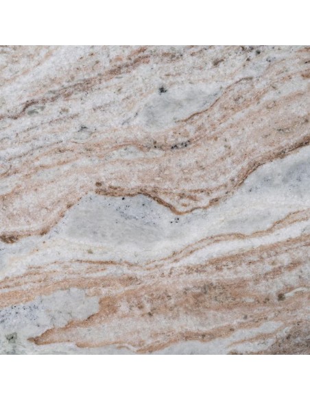 Mesa redonda de base geométrica 120 RONA en mármol y madera blanca