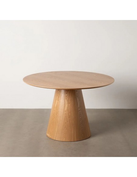 Mesa redonda NATURIA 120 com base cónica, MDF Carvalho