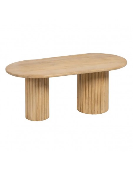 Mesa de Centro Ovalada 120 BULMA, Madera de Mango Natural