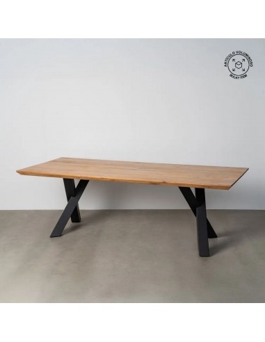 Mesa de estilo industrial OREGON 240x100, en madera de acacia y hierro