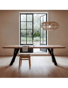 Mesa de estilo industrial OREGON 240x100, en madera de... 2