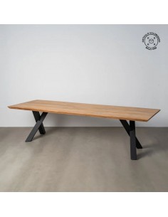 Gran Mesa familiar industrial 300x100 OREGON en madera de...