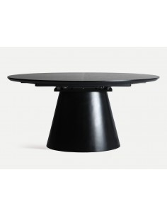 Mesa extensible oval 160(200) x 100 LIZANT, MDF negra