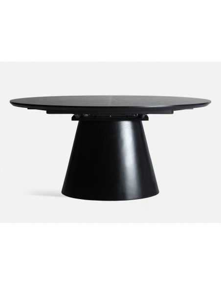 Mesa oval extensível LIZANT 160(200) x 100, MDF preto