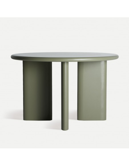 Mesa redonda de diseño geométrico 120 MORLA, MDF verde