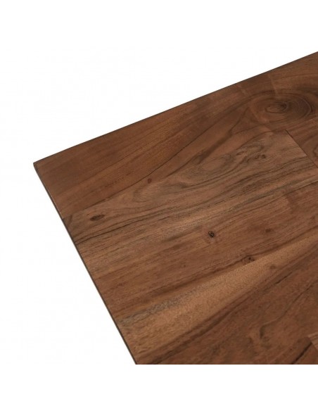 Mesa de jantar BRUNNO 200x100, design industrial em cor nogueira e ferro