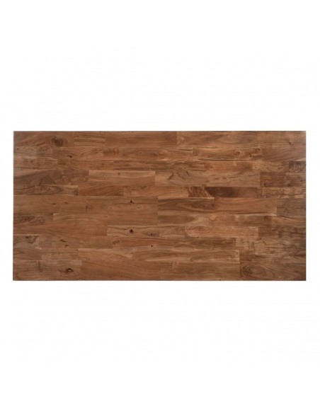 Mesa de jantar BRUNNO 200x100, design industrial em cor nogueira e ferro