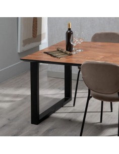 MESA diseño industrial BRUNNO 160x90 en color nogal y... 2