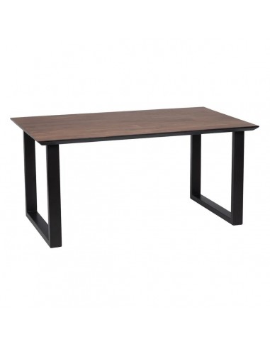 Mesa de design industrial BRUNNO 160x90 em nogueira e ferro preto