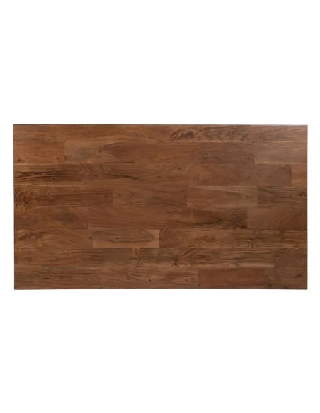 Mesa de design industrial BRUNNO 160x90 em nogueira e ferro preto