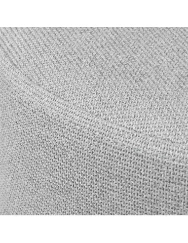 Puff redondo HERMAN 40, tela gris y metal negro.