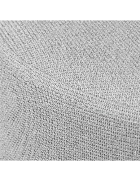 Puff redondo HERMAN 40, tecido cinza e metal preto