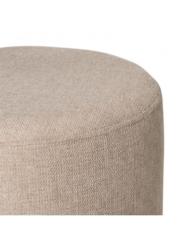 Puff redondo HERMAN 40, tecido beig e metal preto